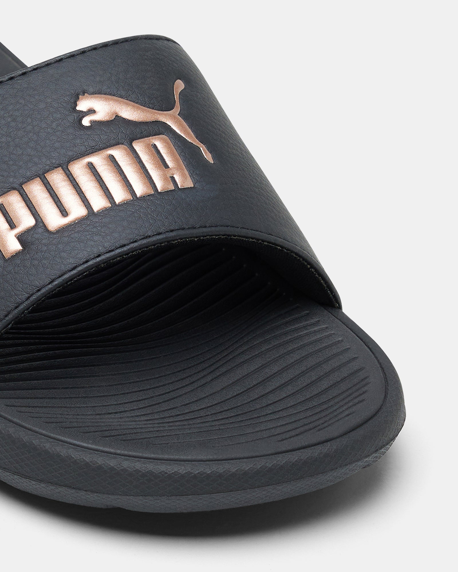 Puma slides womens black online