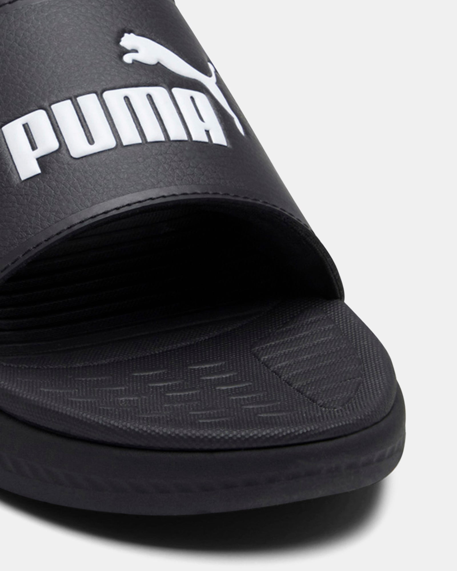 Grey puma slides on sale fur