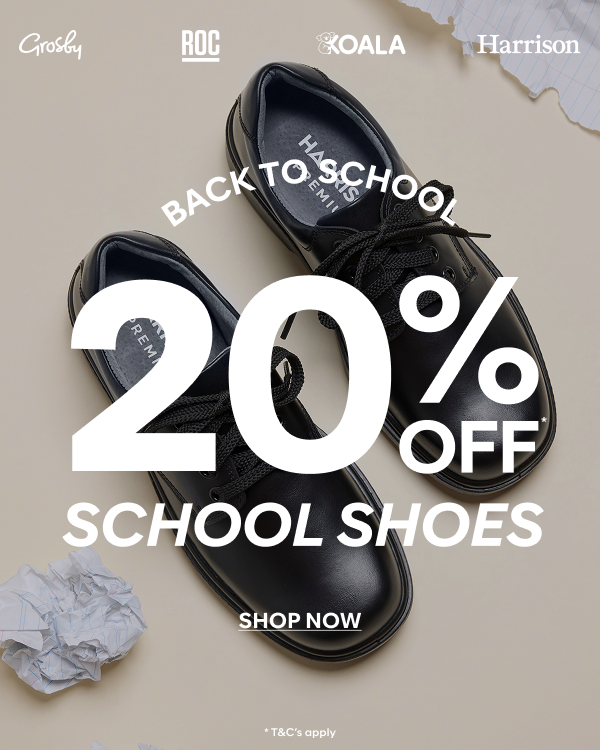 20% off school shoes shop now