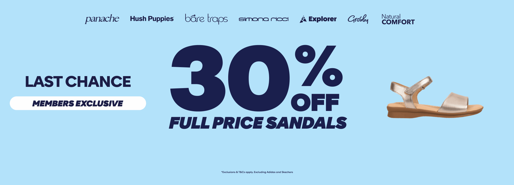 30% off full price sandals