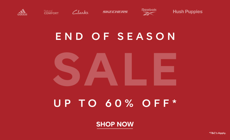 End of season sale up to 60% off shop now