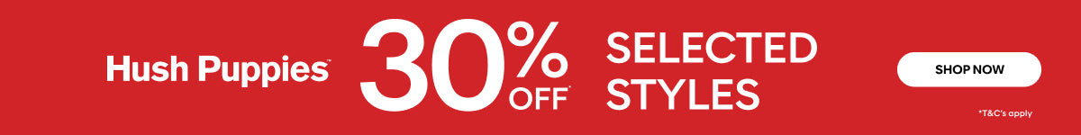30% off hush puppies selected styles shop now