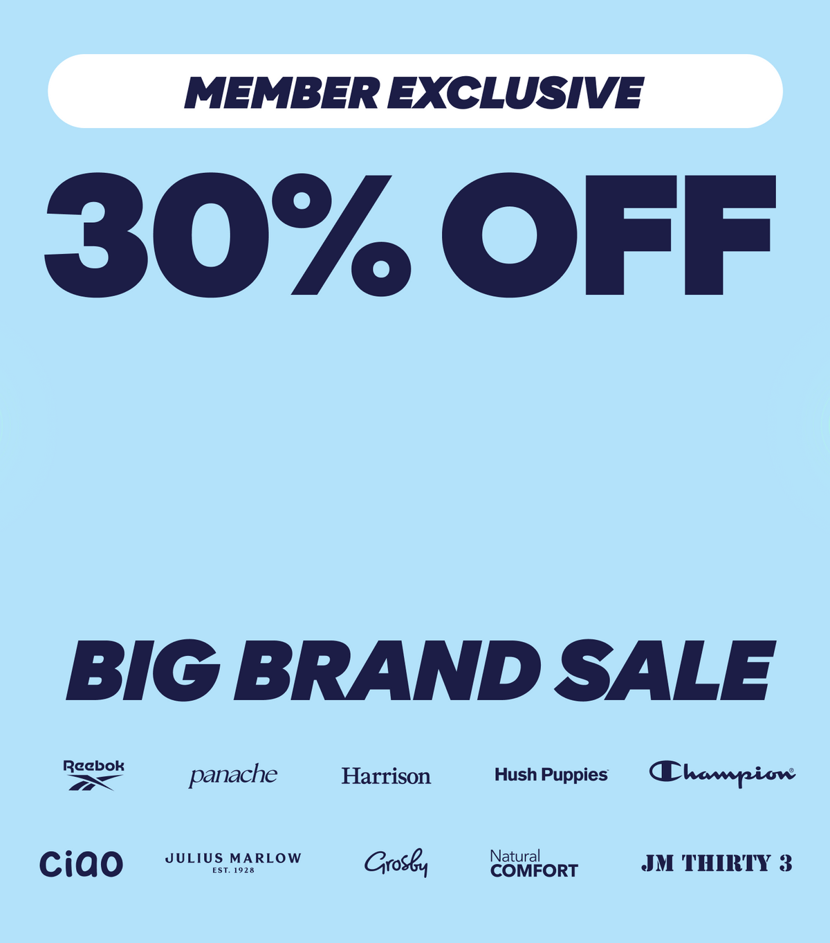 30% off big brand sale member exclusive