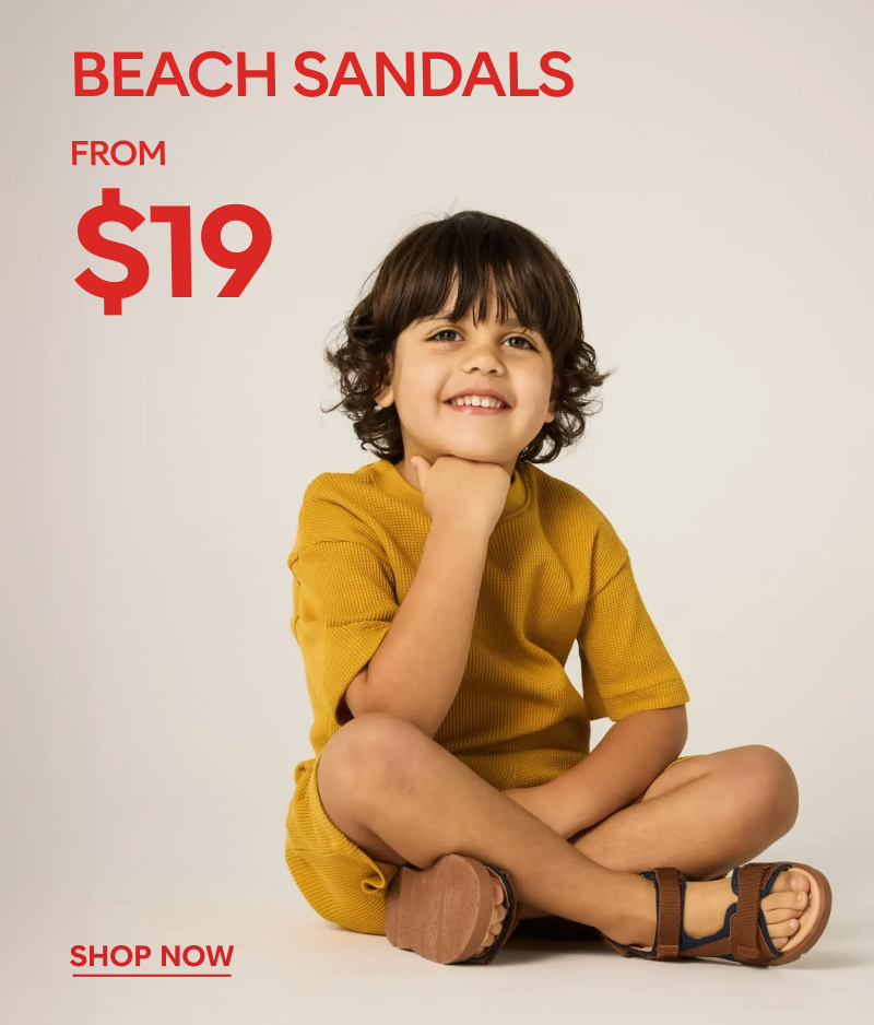 kids beach sandals from $19